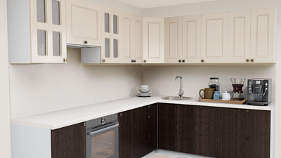 Кухня угловая Пастель мокко 1221 Квадро